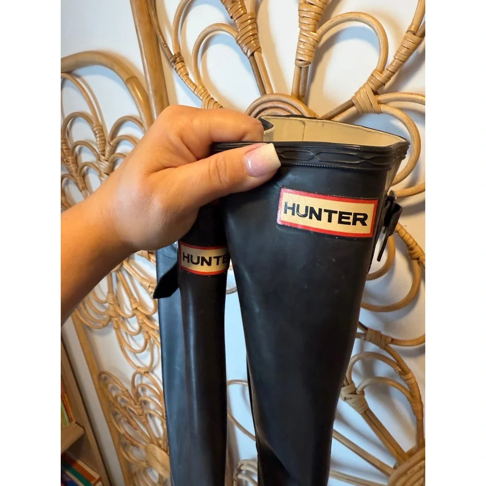 Hunter Original Black Tall Rubber Rain Boots‎ Women US 7M 8F UK 6 EU 39